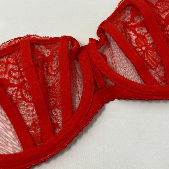 Agent Provocateur Rozlyn Red Lace Bra 34D - Picture 14 of 16